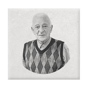Foto en placa de cerámica para difuntos con abuelo